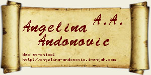 Angelina Andonović vizit kartica